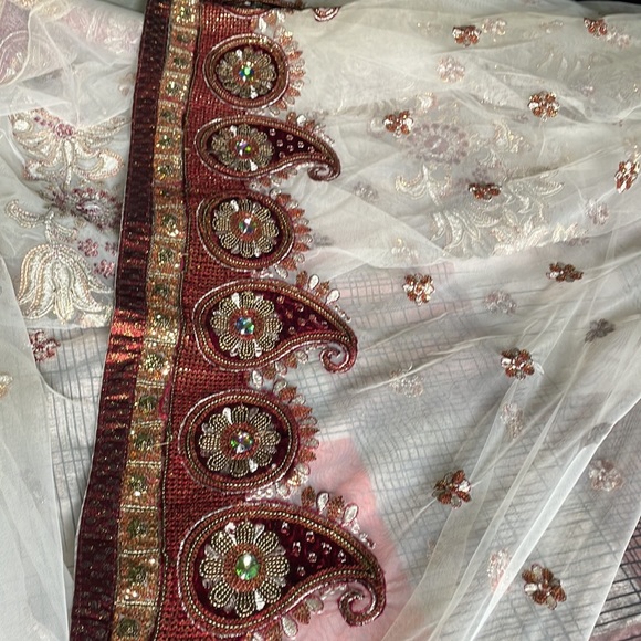 Indian Wedding Party net Heavy glitter & resham Embroidery Saree for Woman! - Picture 1 of 14